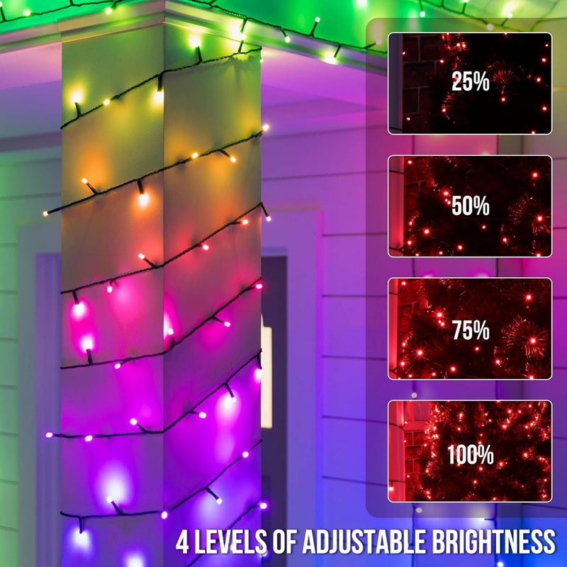 weillsnow 164 FT 500 LED Christmas String Lights, Waterproof RGB String Lights with Remote Control& Timer Function, 24 Colors Changing Fairy Lights for Indoor Outdoor Room Wall Christmas Tree Party Decoration - Image 5
